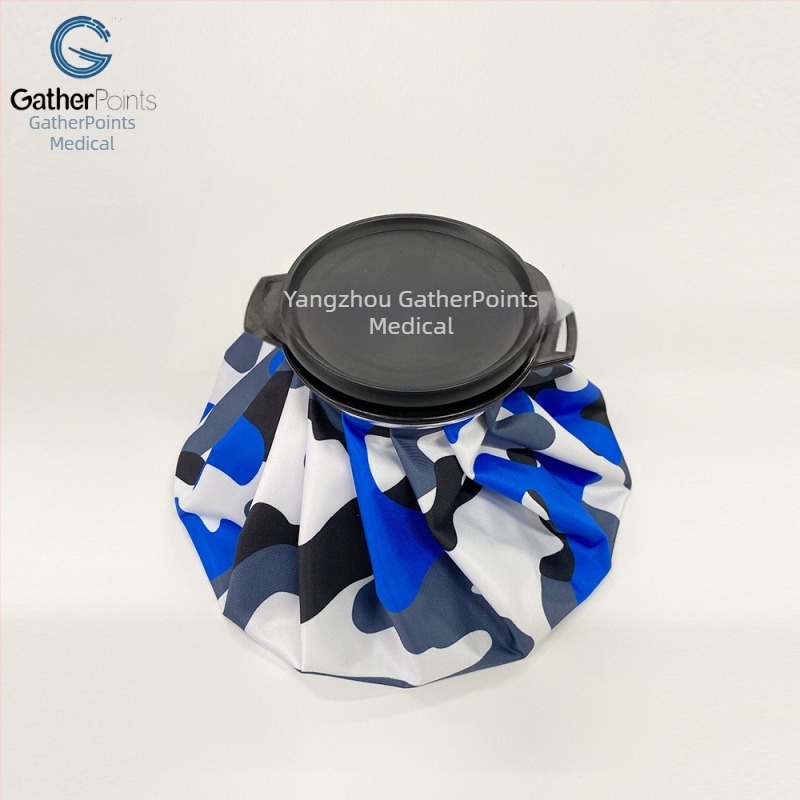 Преносимо ледено пакетче за спортна терапия, сгъваемо, с бързо охлаждане и водно напълване; полиестер с PVC/TPU покритие; подходящо за спорт и пикник