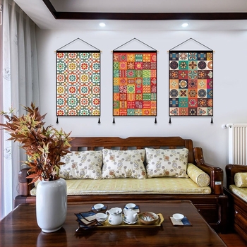 Гоблен за стена в бохемски стил, платно от фланел с найлонови влакна 30–40%, правоъгълен, подходящ за дневна и спалня.