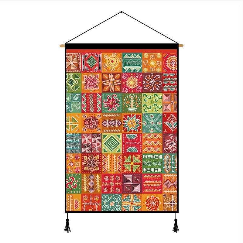 Гоблен за стена в бохемски стил, платно от фланел с найлонови влакна 30–40%, правоъгълен, подходящ за дневна и спалня.