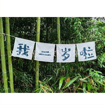 Детски фотопроп банер за първата годинка, ръчно държан флаг за снимане, квадратен полиестер, стил: детски анимационен, дигитален термопренасяне