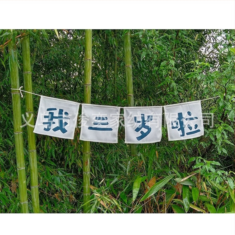 Детски фотопроп банер за първата годинка, ръчно държан флаг за снимане, квадратен полиестер, стил: детски анимационен, дигитален термопренасяне