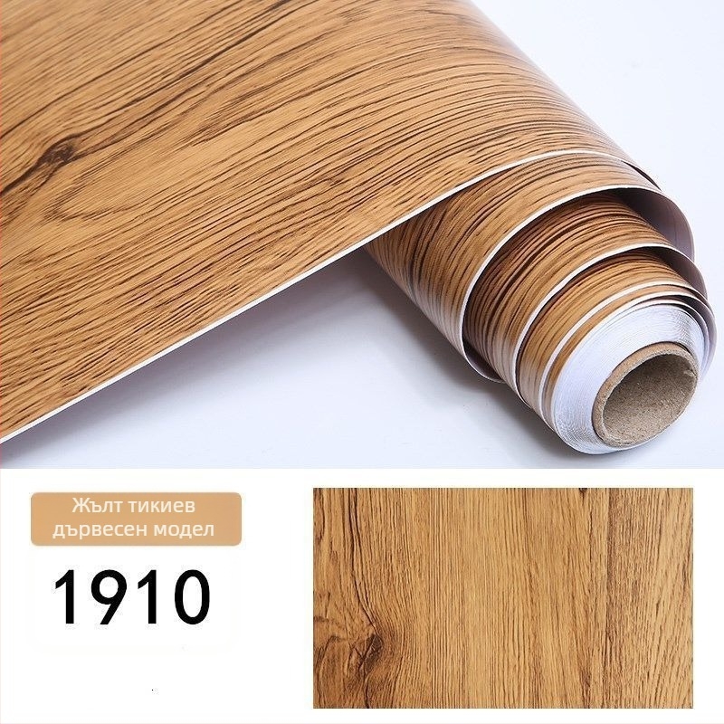 Самозалепваща облицовка за мебели с дървесен модел — водоустойчива, за врати, гардероби и шкафове, модерен минималистичен стил