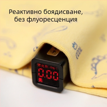 Детски памучен шал за врата - карикатурен принт, правоъгълен, топъл и подходящ за есен и зима