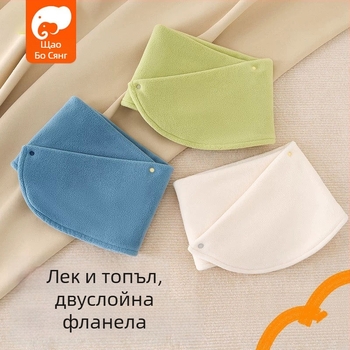 Детски шал от поларен флийс, стил японско и корейско сладко, едноцветен, топъл за есен и зима