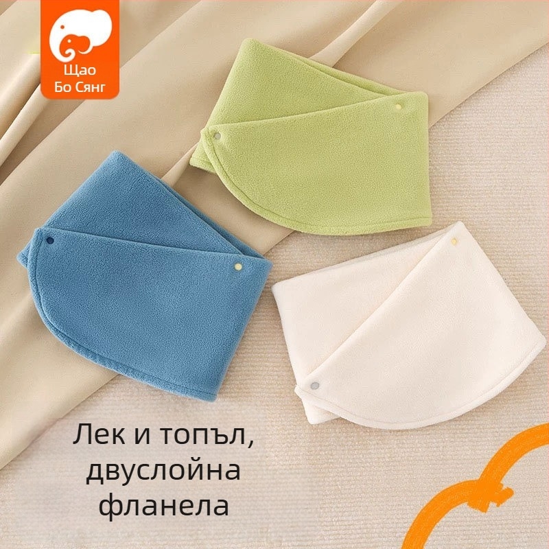 Детски шал от поларен флийс, стил японско и корейско сладко, едноцветен, топъл за есен и зима