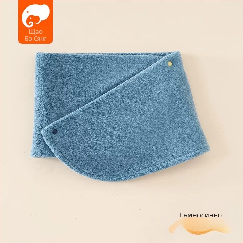 Детски шал от поларен флийс, стил японско и корейско сладко, едноцветен, топъл за есен и зима