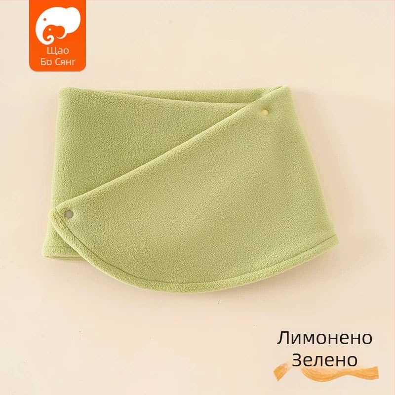 Детски шал от поларен флийс, стил японско и корейско сладко, едноцветен, топъл за есен и зима