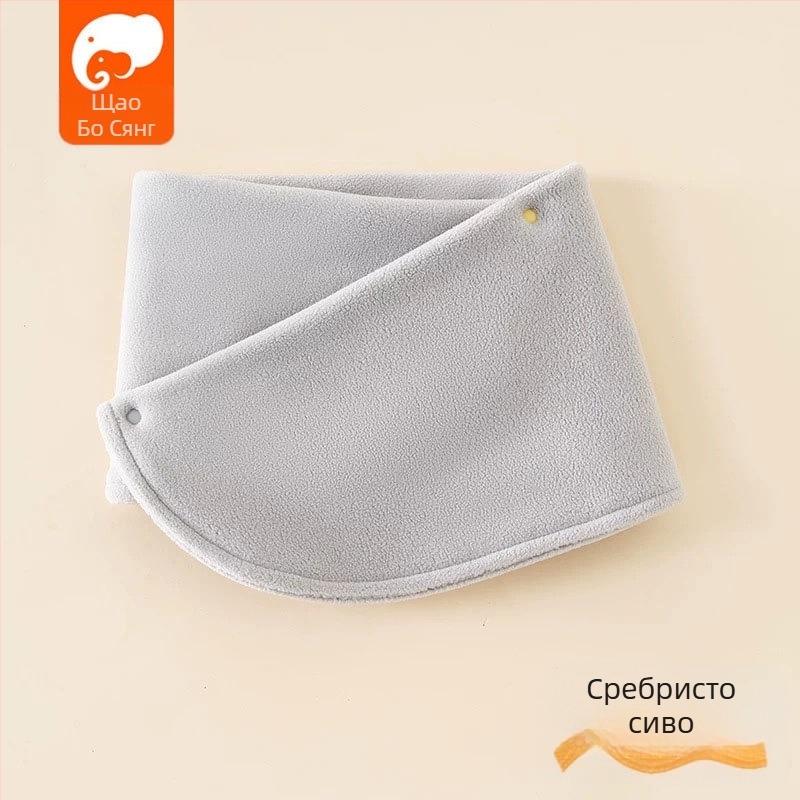 Детски шал от поларен флийс, стил японско и корейско сладко, едноцветен, топъл за есен и зима