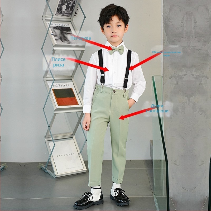 Детски костюм със сако – стил Англия; полиестер 80%; за деца над 8 г; сезон лято 2024 (Полиестер 80%, стил Англия, възраст 8+, лято 2024)