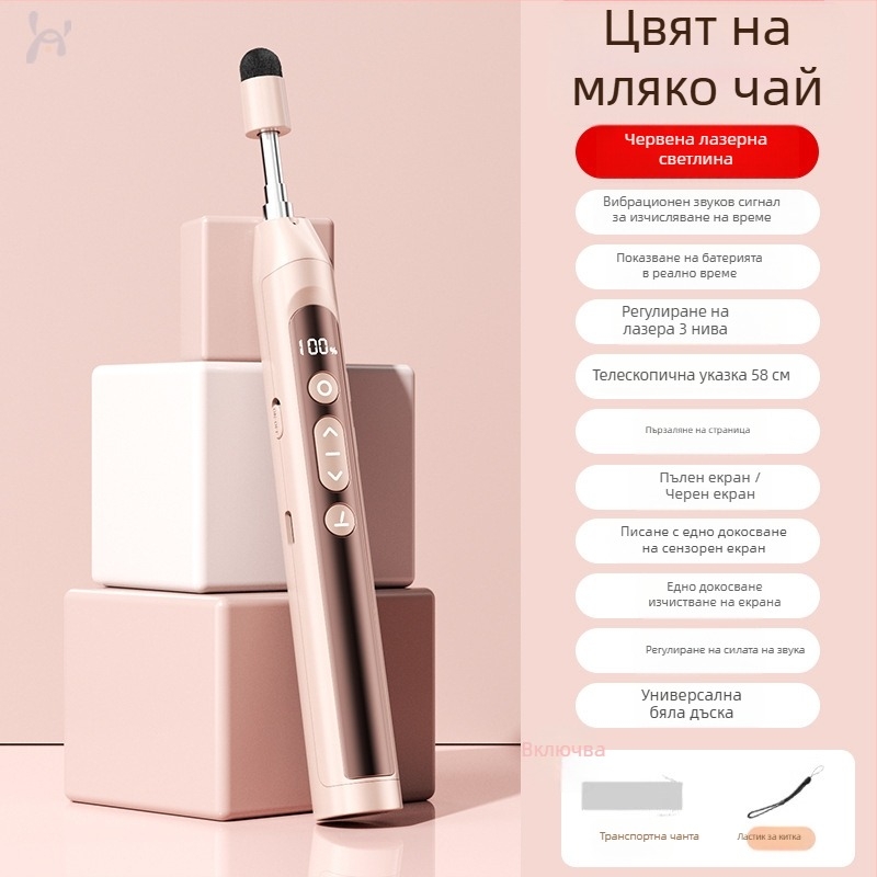 Дистанционен лазерен пен за превъртане на страници за PPT презентации и интерактивна дъска с дигитален телескопичен указател