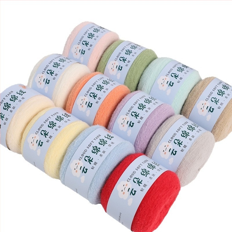 Ръчно изработена worsted прежда Milk Mousse Cotton – 5-нишкова групова нишка за тъкане