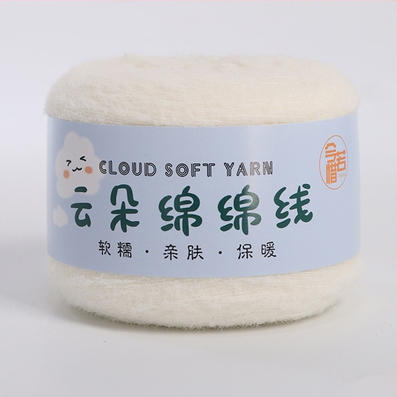 Ръчно изработена worsted прежда Milk Mousse Cotton – 5-нишкова групова нишка за тъкане