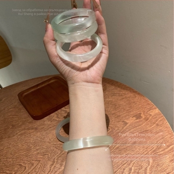 Гривна от стъкло, марка Zhuozhi bracelet, полирана обработка, китайски стил, литературно ретро