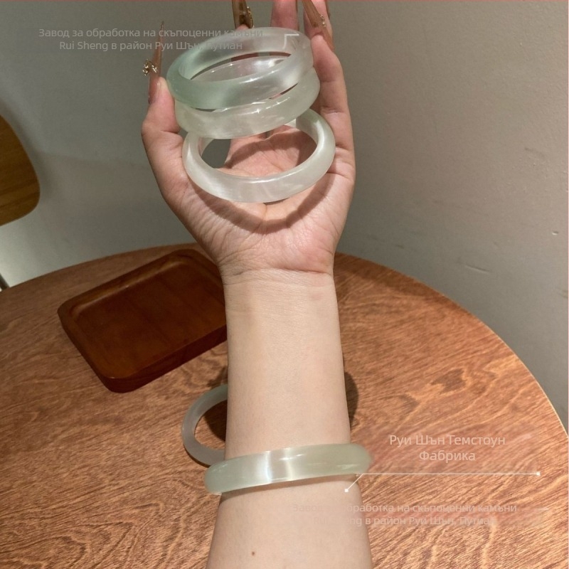 Гривна от стъкло, марка Zhuozhi bracelet, полирана обработка, китайски стил, литературно ретро