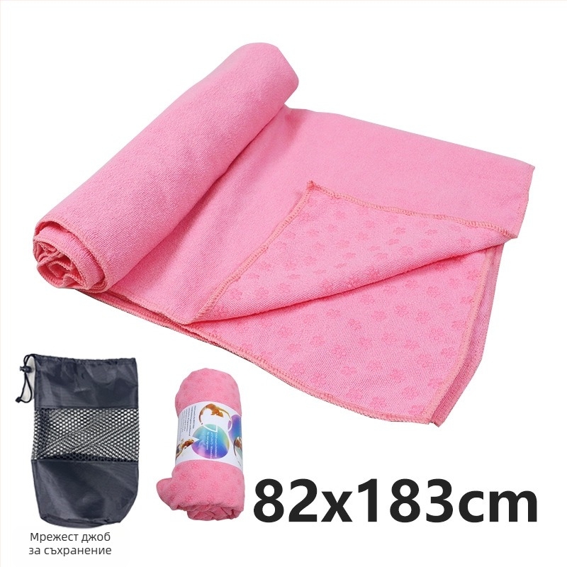 Неслизваща се йога кърпа за постелка с мотив сливово цвете и точки, устойчива на замърсяване, лека, пране в пералня