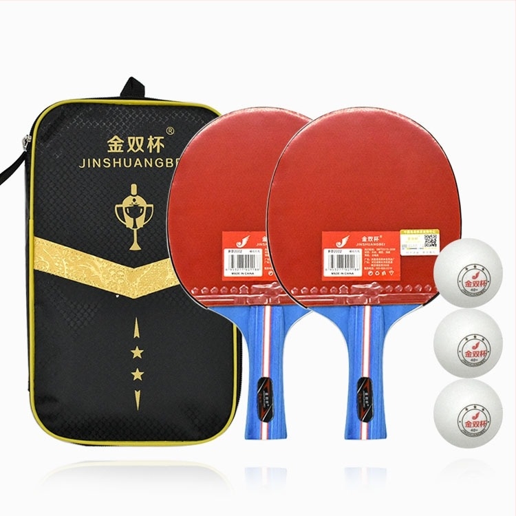 Комплект ракети за тенис на маса за начинаещи, 2 бр., марка Tree flower, леплива гума, хоризонтален захват