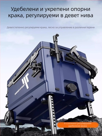 Риболовна кутия с колела, ултра-лека, многофункционална екипировка за риболов, ABS, капацитет 25–32 л