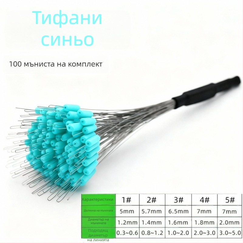 Силиконови риболовни мъниста – анти-заплитане, усилени за дънен риболов (материал: силикон; комплект 100 броя)