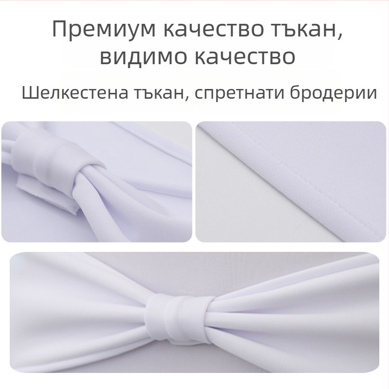 Столна облегалка с лента без връзване и панделка – полиестер, модерен минимализъм, покривало за столове, марка Solan