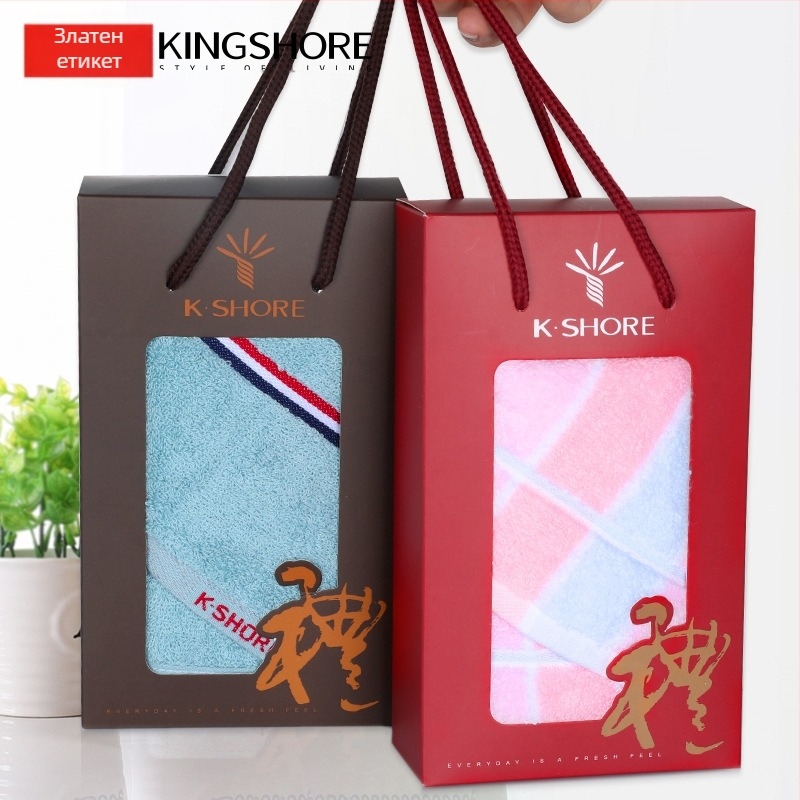 Кърпа от чист памук KING SHORE, 21s, 80–100 g, Hemming, Jacquard