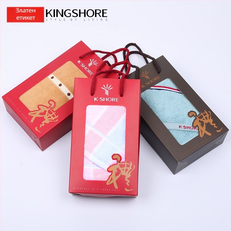 Кърпа от чист памук KING SHORE, 21s, 80–100 g, Hemming, Jacquard