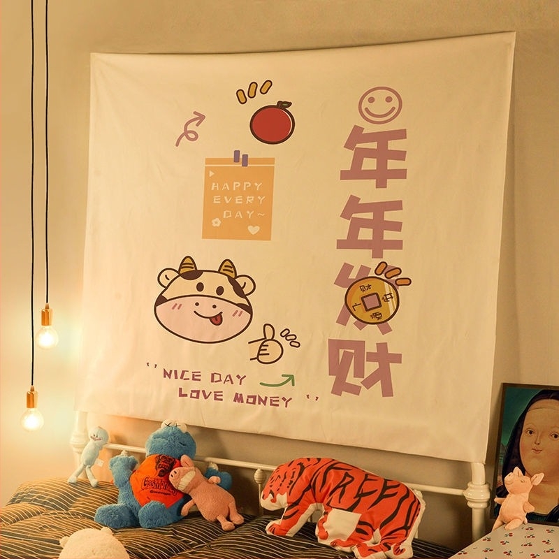 Гоблен за дневна стая, скандинавски стил, лен-памучна смес (71–80% памук), нетъкан текстил