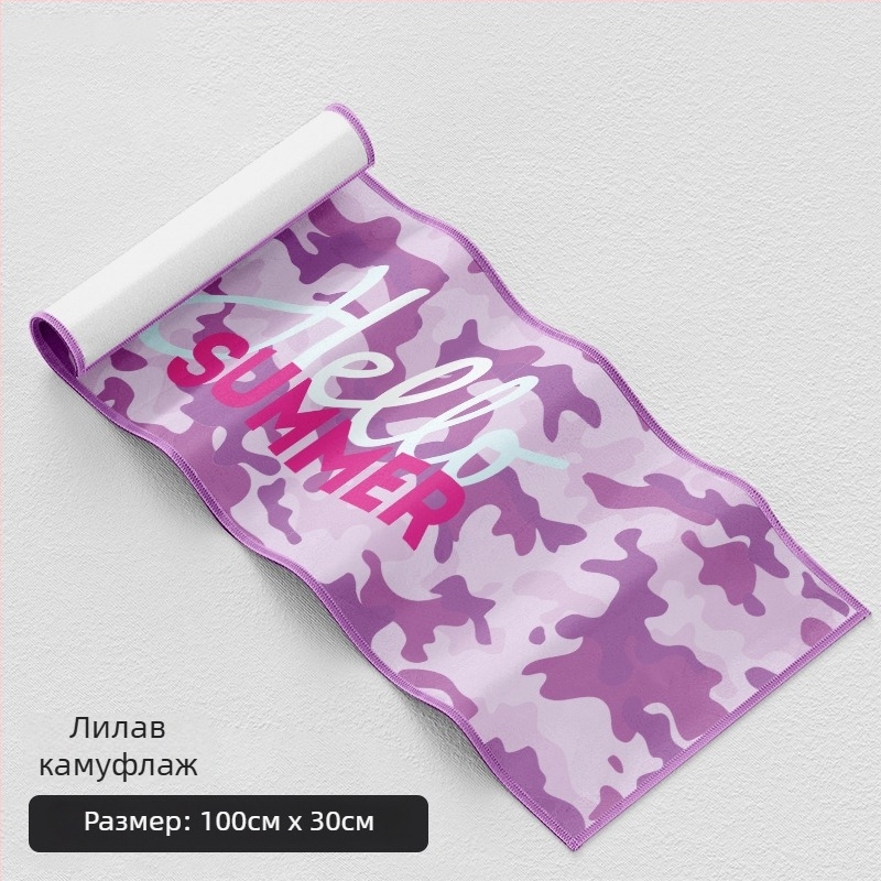 Спортна хавлия за фитнес с персонално лого - микрофибър, тегло 160–400 g, абсорбция на пот 0–5 s, печат на лого, процес на печат