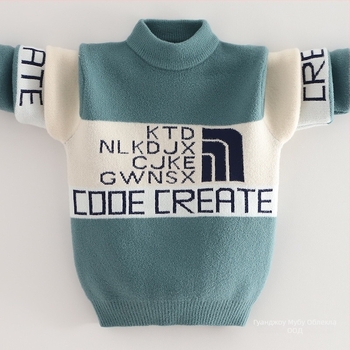 Детски Mink velvet пуловер с подплата от флис за зима (Korean-style; качулка; кръгла яка; дълги ръкави; акрилно влакно)