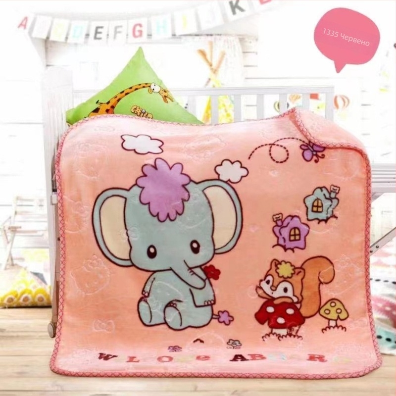 Raschel одеяло за деца, химическо влакно, 500-800 g, за възраст 1-3 години, карикатурен стил