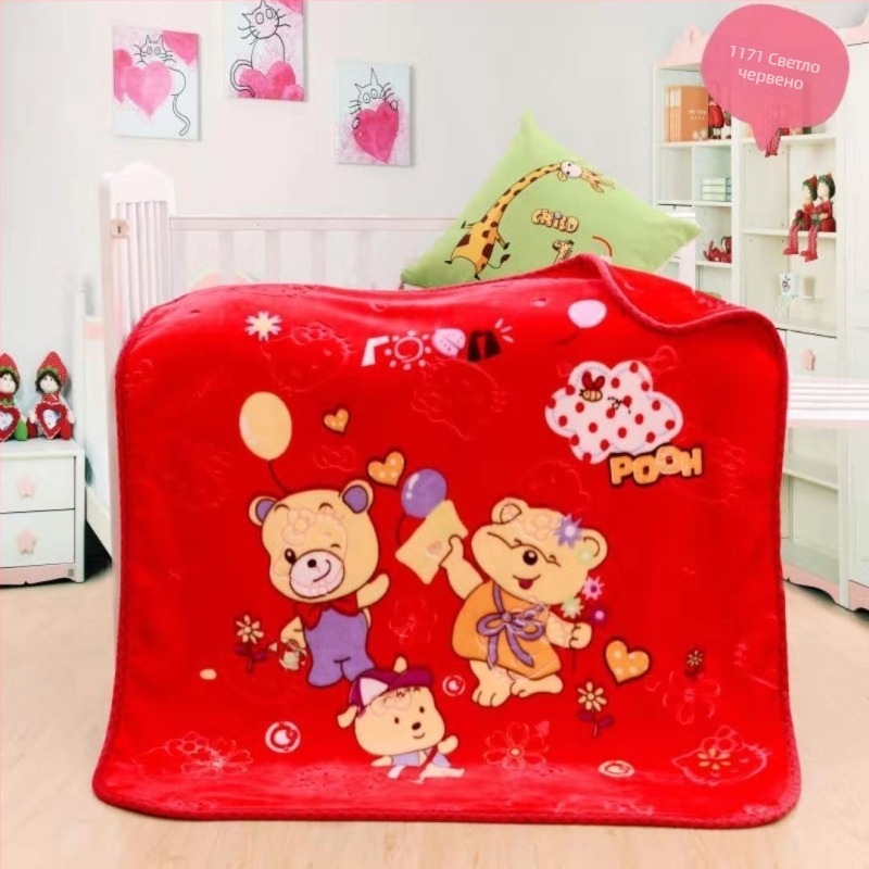 Raschel одеяло за деца, химическо влакно, 500-800 g, за възраст 1-3 години, карикатурен стил