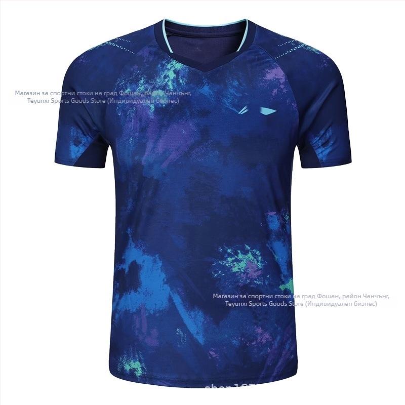 Комплект за тенис на маса с къс ръкав – унисекс, бързосъхнеща полиестерова смес, 95–100% полиестер, пролетно–есенен сезон, за възрастни и деца