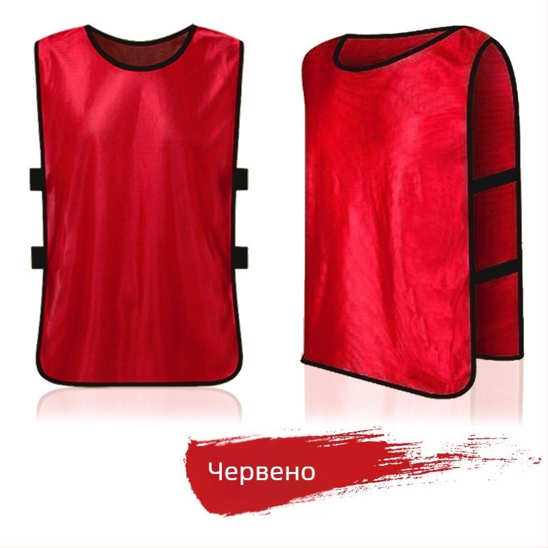 Футболен тренировъчен жилет за отбори – Унисекс, полиестер, готов за печат върху едноцветен дизайн, целогодишен сезон, марка re-huo