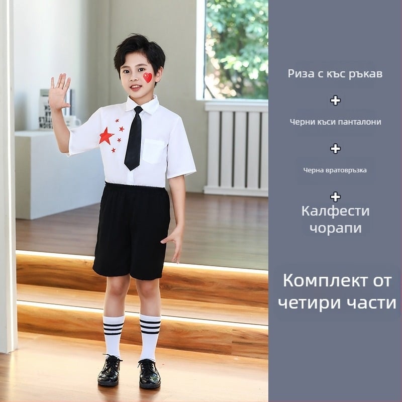 Детски униформи за сценично изпълнение: хор и рецитация, за деца и ученици, готови за чирлидинг, основен плат 80% полиестер, памучна тъкан, за възраст над 8 години (над 140 см), Есен 2025