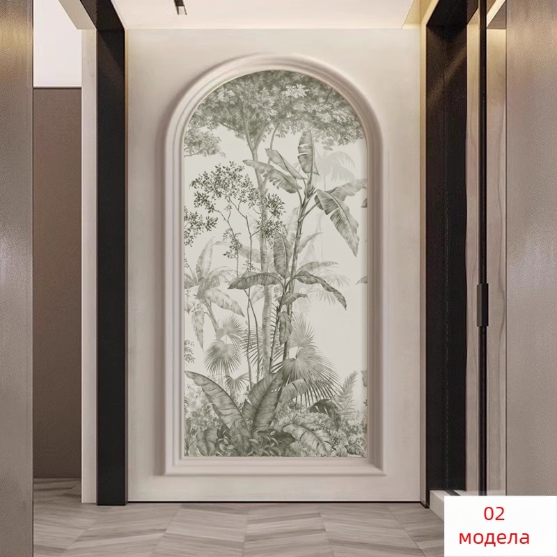 Стенно покритие за стени – Френски стил с горски елен, арков стенопис, антизамърсяващо синтетично влакно, 3‑слойна композиция