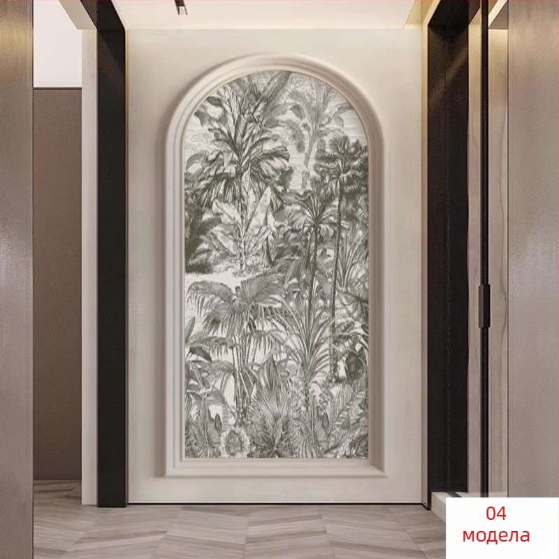 Стенно покритие за стени – Френски стил с горски елен, арков стенопис, антизамърсяващо синтетично влакно, 3‑слойна композиция