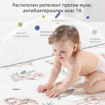 Bepeps Бебешки охлаждащ мат – естествени влакна евкалипт и полиестер, за деца на възраст 1–2 години, мат за креватче