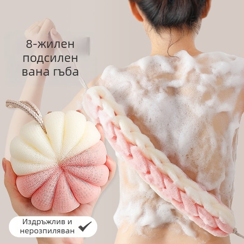 Бар за баня с пянащ скраб и цвете за гръб – PE