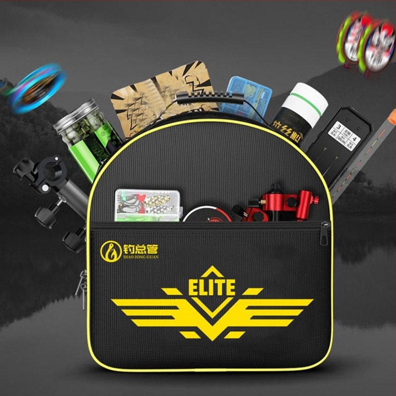 Baon риболовен сак от канвас, двуетажна чанта за риболовни принадлежности