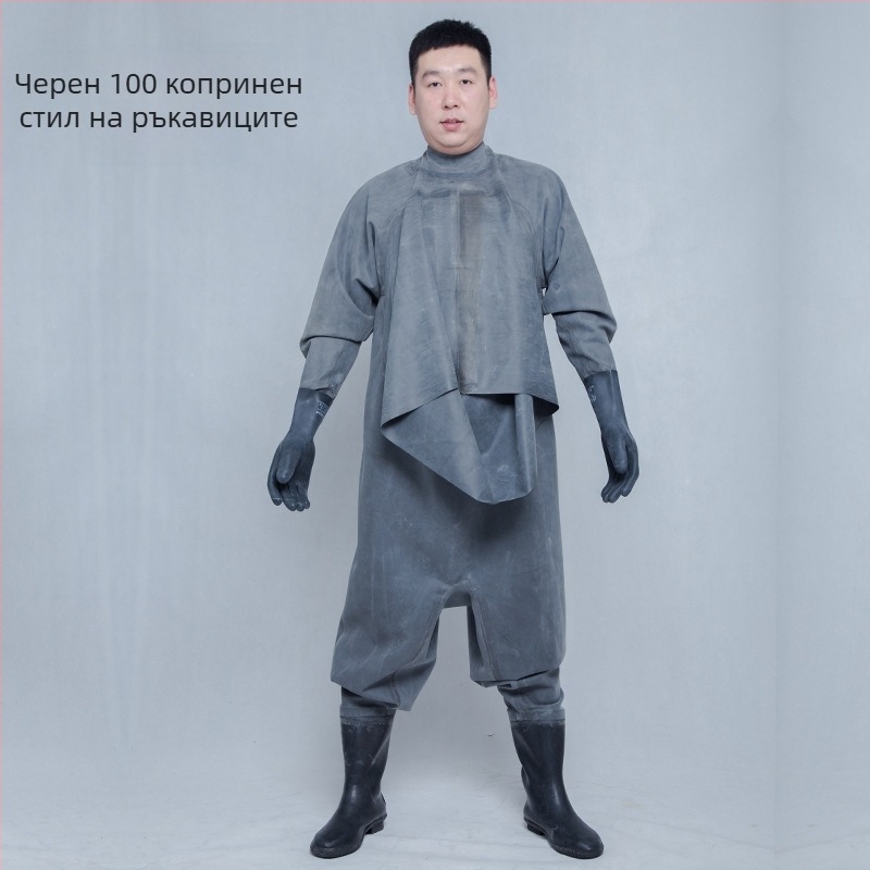 Гумен рибарски панталони, пълна защита на тялото, 0 джобове, без жилетка