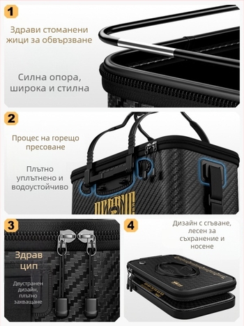 Кофа за живи риби за риболов, сгъваема, твърд корпус, EVA материал