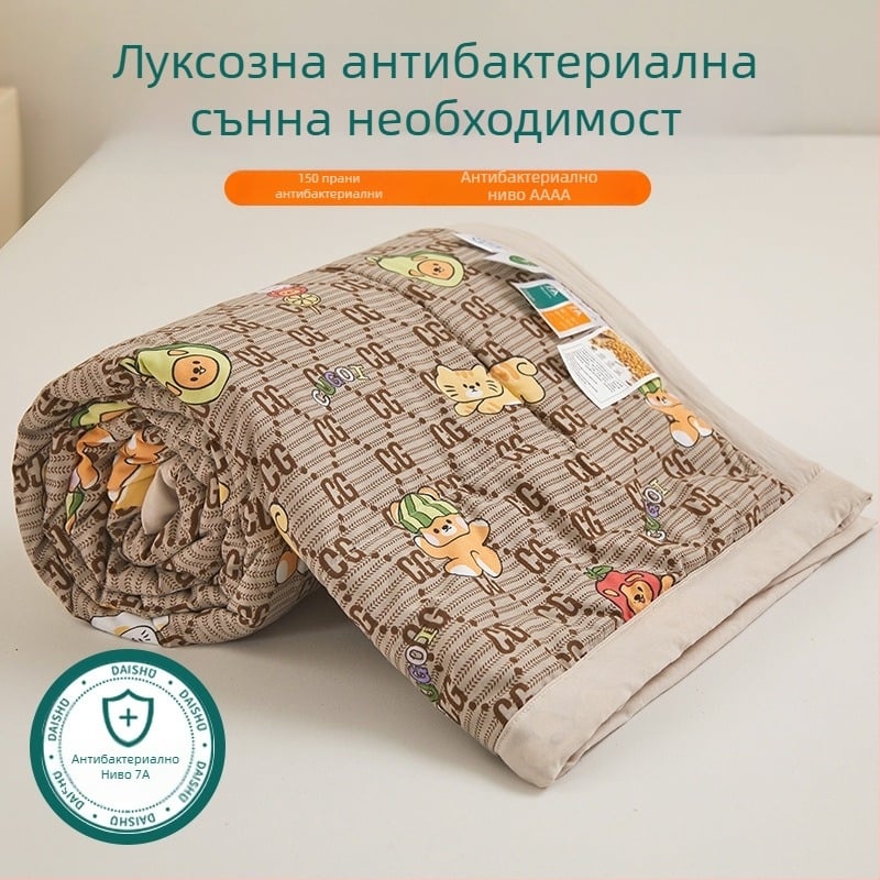 Jielia 7A лятно одеяло от памук, водно-измит плат, пълнеж полиестер, реактивно печатане и боядисване, стил Малко свежо, тегло 3 кг и повече