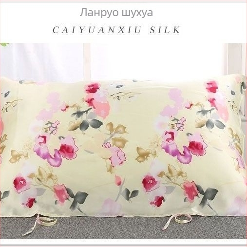 Калъф за възглавница от коприна, принтиран, гладък и мек, за грижа за косата