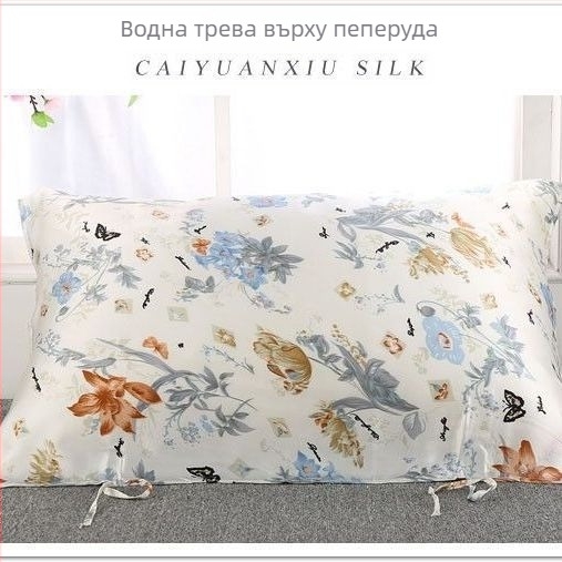 Калъф за възглавница от коприна, принтиран, гладък и мек, за грижа за косата