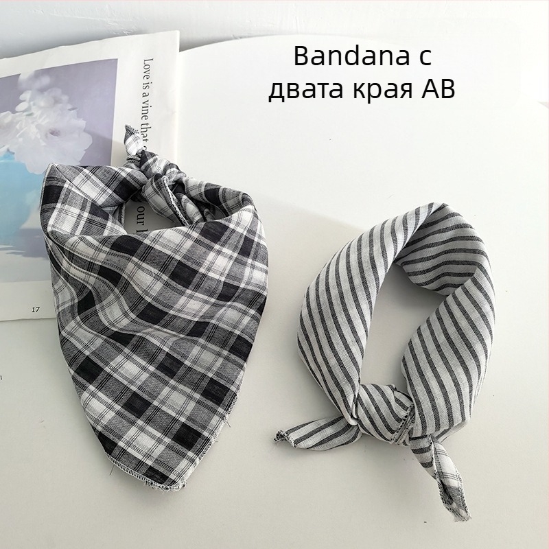 Детски памучен квадратен шал - каре, жакардова тъкан, декоративен