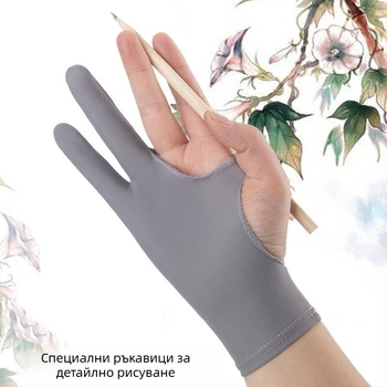 Ръкавици за рисуване с половин пръсти — анти замърсяване, анти износване, анти изпотяване; запазват топлината; подходящи за пролетта; за мъже и деца