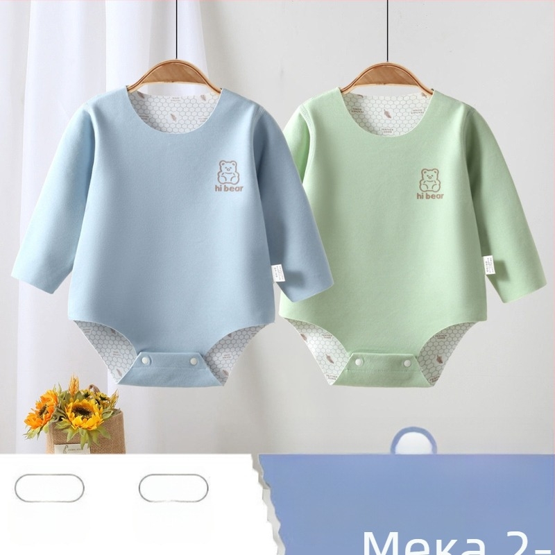 Унисекс ромпер за новородени от Corduroy с 96% заешка коса, дълги ръкави, пролетен сезон