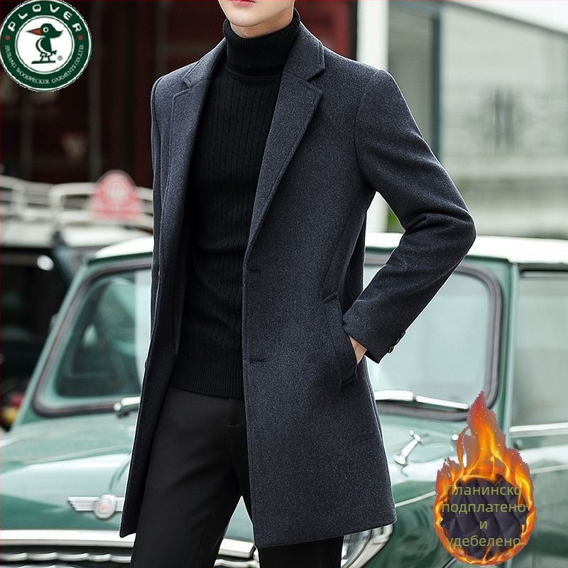 Палто Corduroy с ленено съдържание, еднобортово закопчаване, върху сако яка