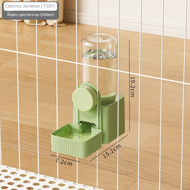 Пластмасов автоматичен хранилник и диспенсър за вода за домашни любимци за подвесна клетка, универсален за всички видове животни, марка Craftsman's quality.