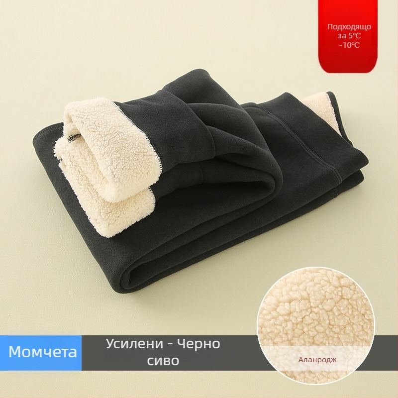 Детски топли панталони с поларена подплата, висока талия, есенно-зимни, унисекс, за деца над 8 години