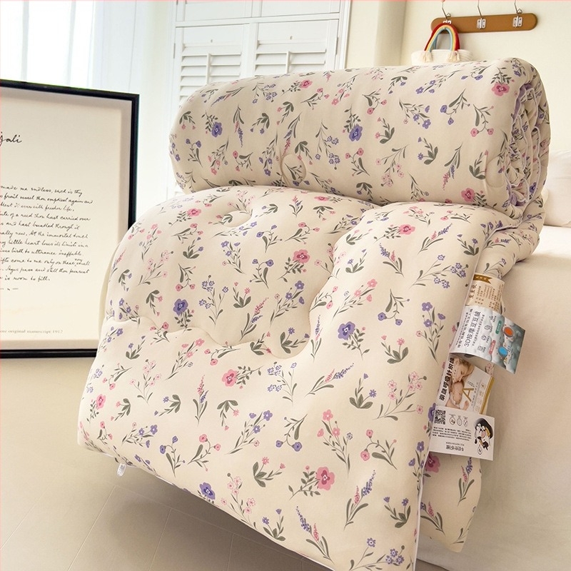 Бебешко одеяло от соеви влакна, плетено памучно кадифено покритие, пълнеж със соеви влакна, есен-зима, тегло 6–7 jin (≈3–3,5 кг)